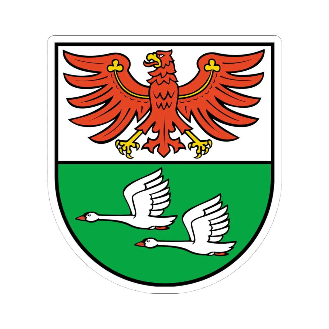 DEU Oberhavel COA (Germany) (Coat of Arms) STICKER Vinyl Kiss-Cut Decal 4 Inch White - The Sticker Space