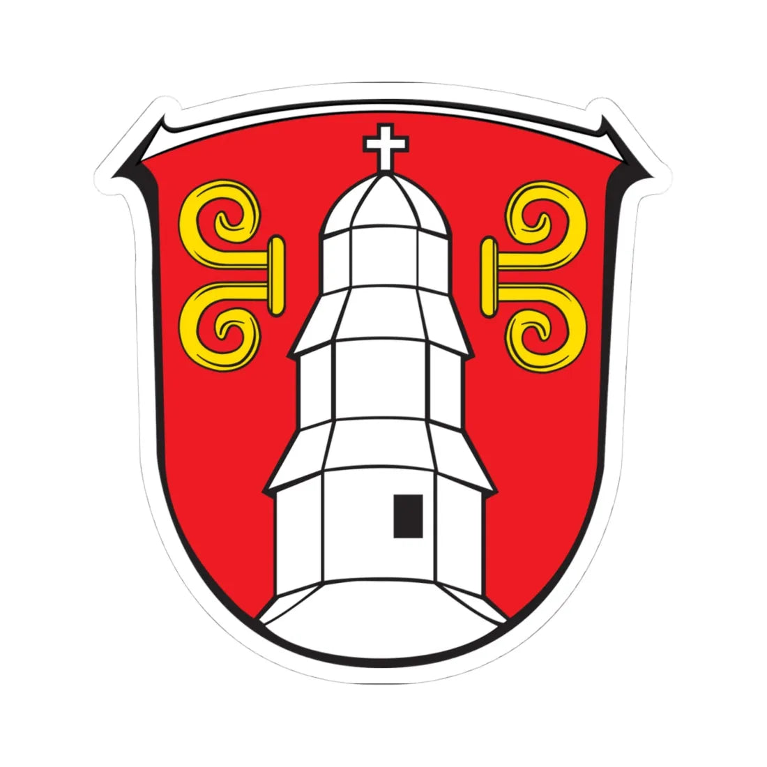 DEU Oberhörlen COA (Germany) (Coat of Arms) STICKER Vinyl Kiss-Cut Decal 4 Inch White - The Sticker Space
