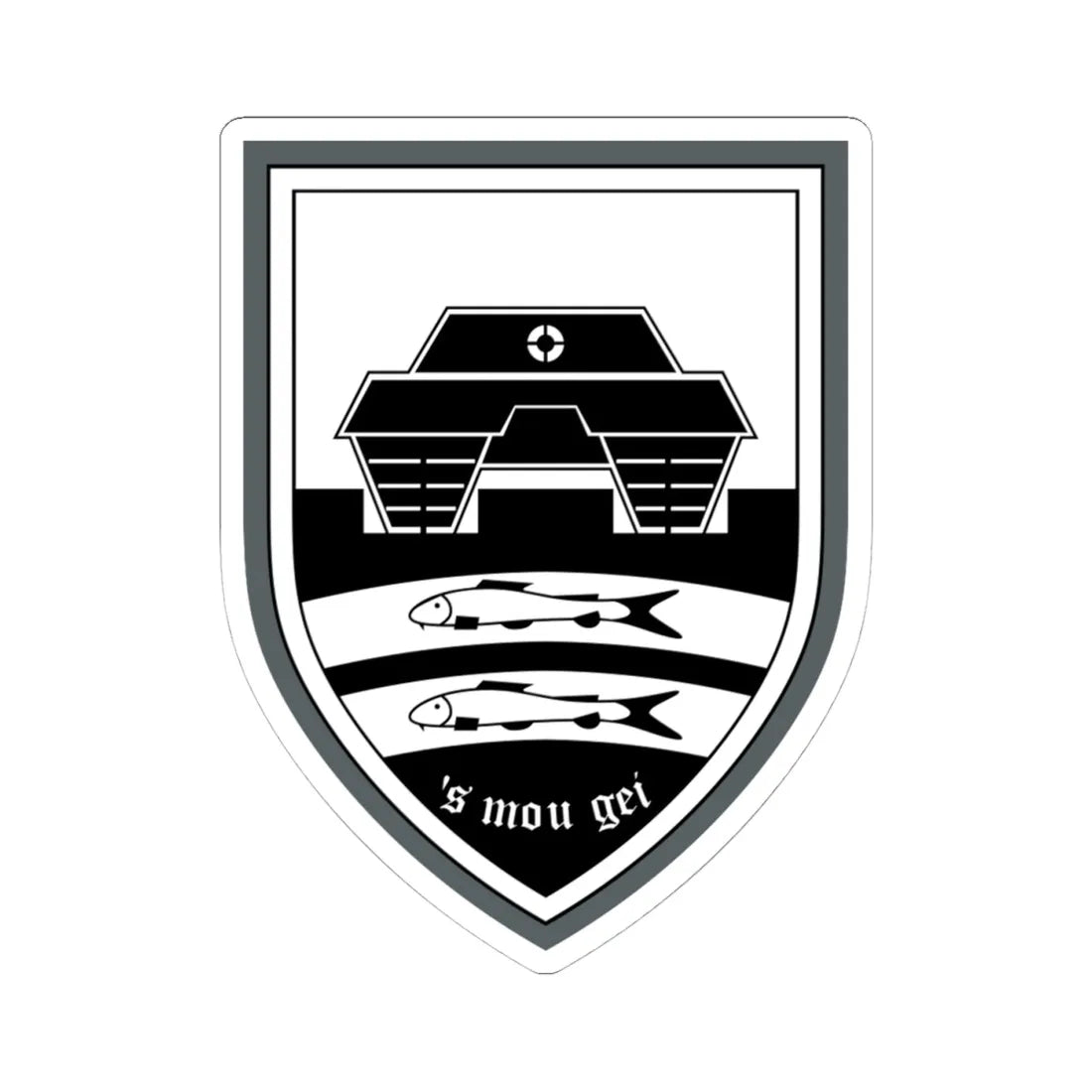 DEU Panzerbataillon 104 CoA (Germany) (Coat of Arms) STICKER Vinyl Kiss-Cut Decal 4 Inch White - The Sticker Space