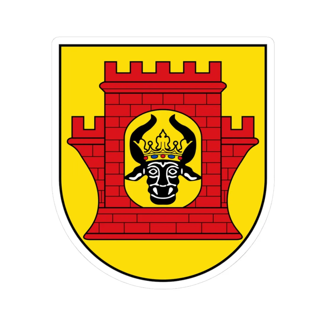 DEU Plau am See COA (Germany) (Coat of Arms) STICKER Vinyl Kiss-Cut Decal 3 Inch White - The Sticker Space