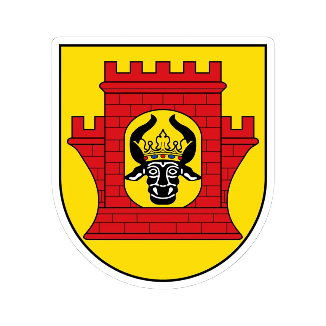 DEU Plau am See COA (Germany) (Coat of Arms) STICKER Vinyl Kiss-Cut Decal 4 Inch White - The Sticker Space