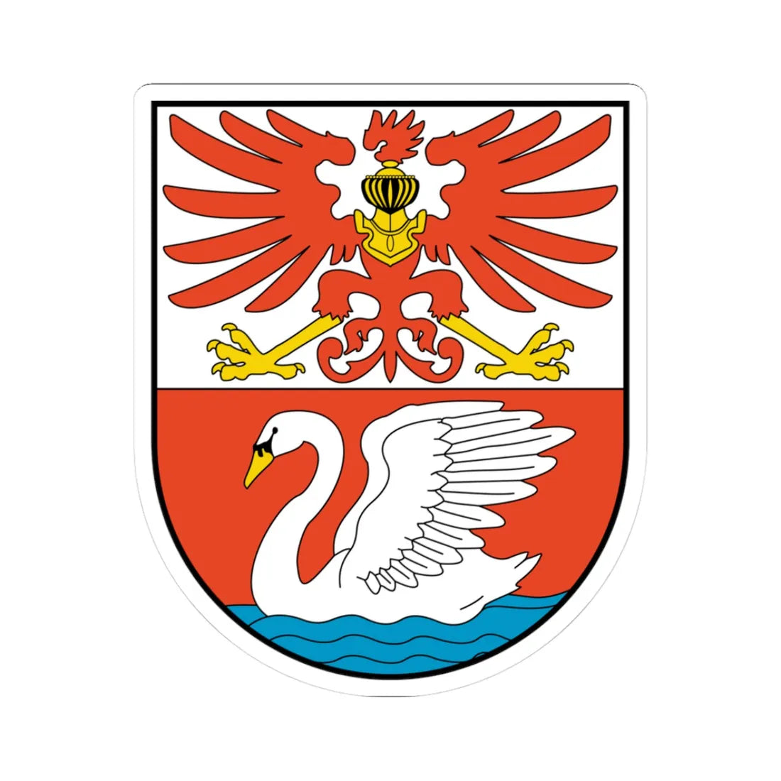 DEU Prenzlau COA (Germany) (Coat of Arms) STICKER Vinyl Kiss-Cut Decal 3 Inch White - The Sticker Space