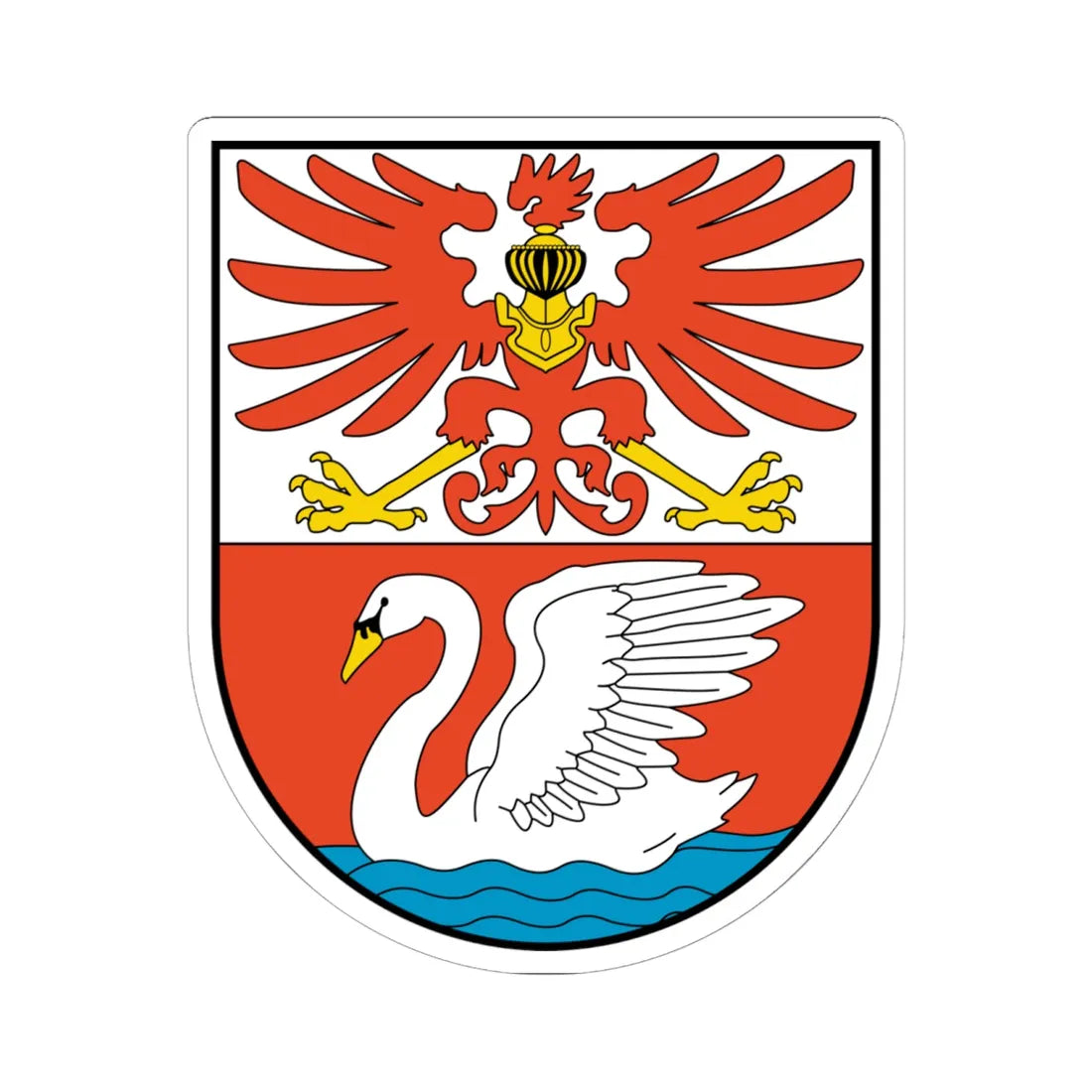 DEU Prenzlau COA (Germany) (Coat of Arms) STICKER Vinyl Kiss-Cut Decal 6 Inch White - The Sticker Space