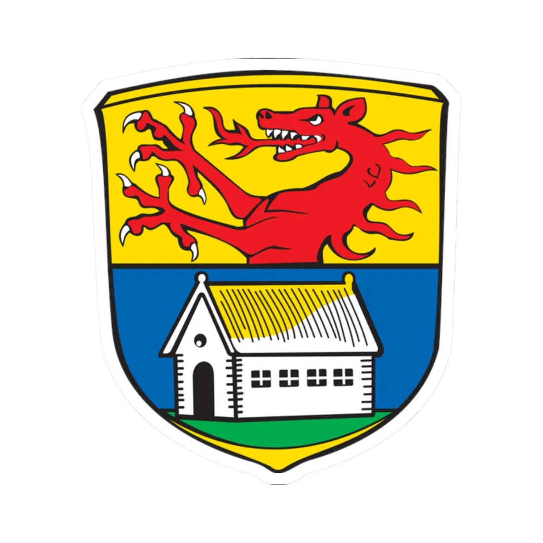 DEU Reichersbeuern COA (Germany) (Coat of Arms) STICKER Vinyl Kiss-Cut Decal - The Sticker Space