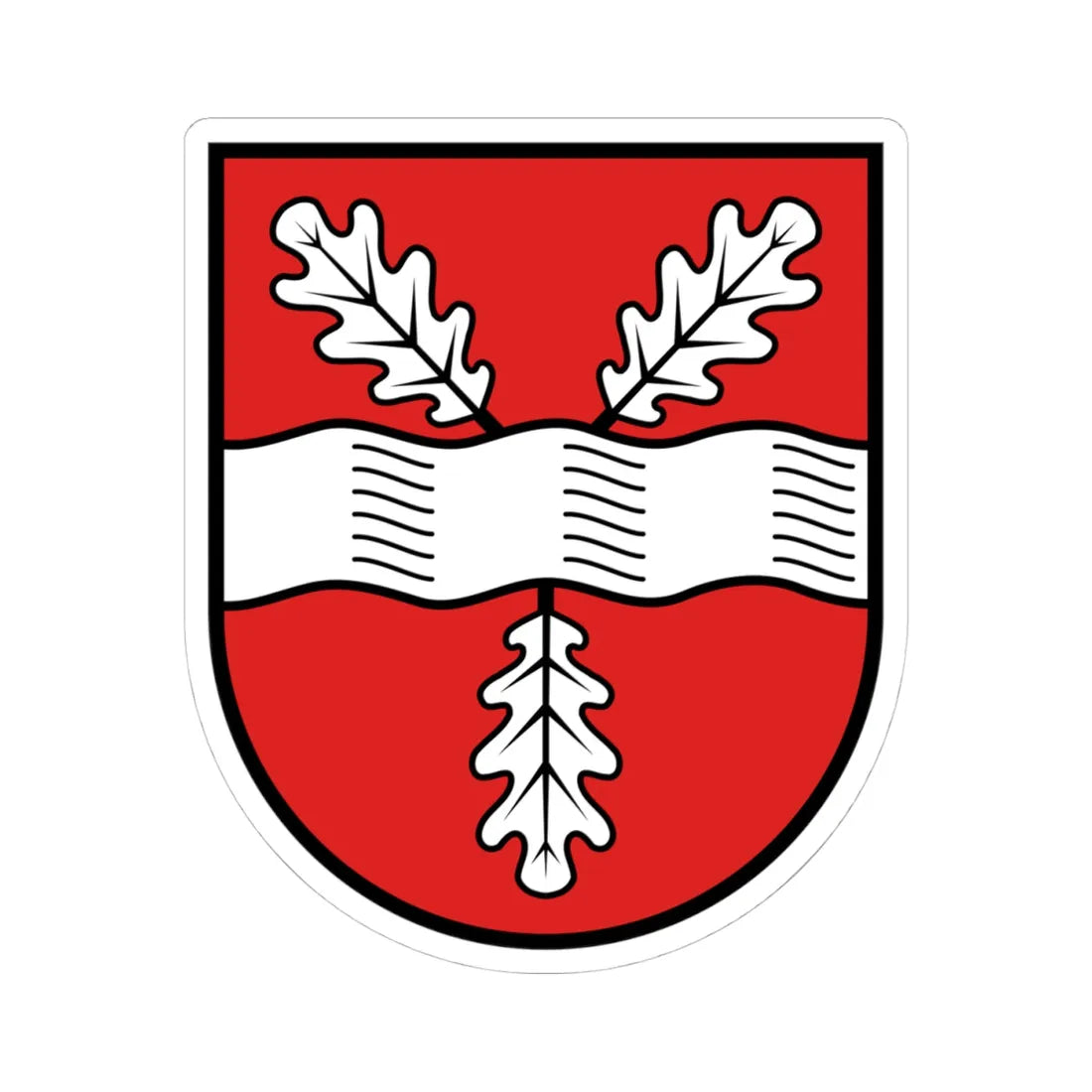 DEU Reinbek COA (Germany) (Coat of Arms) STICKER Vinyl Kiss-Cut Decal 4 Inch White - The Sticker Space