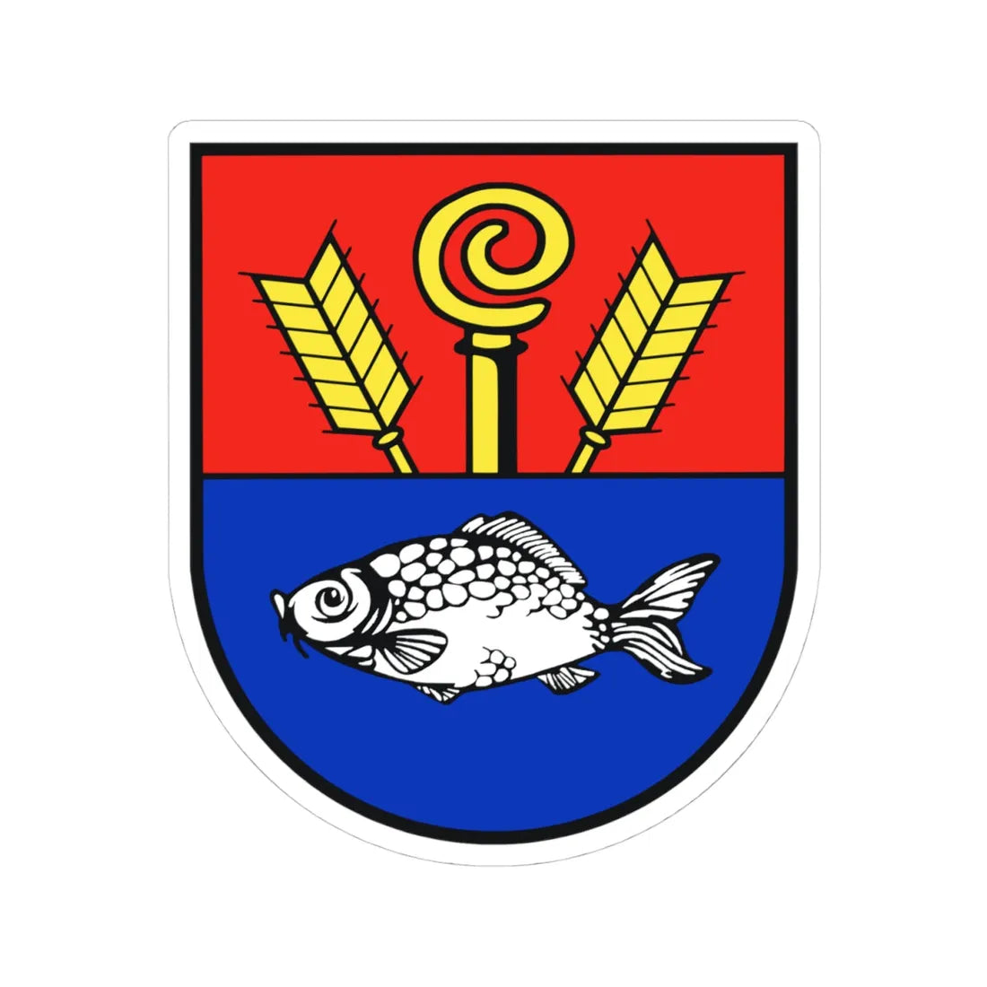 DEU Reinfeld Holstein COA (Germany) (Coat of Arms) STICKER Vinyl Kiss-Cut Decal 4 Inch White - The Sticker Space