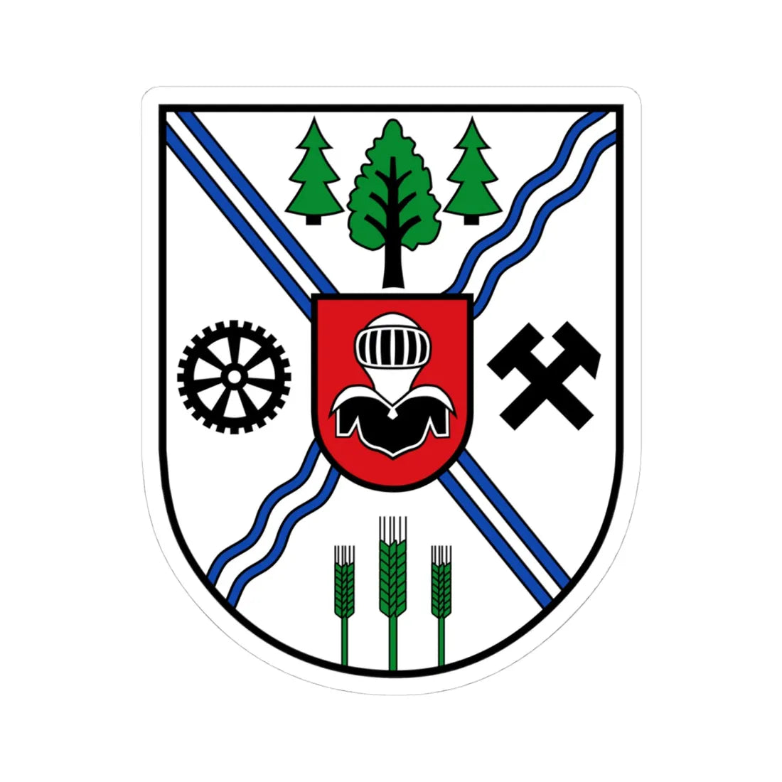 DEU Reinhardtsgrimma COA (Germany) (Coat of Arms) STICKER Vinyl Kiss-Cut Decal 4 Inch White - The Sticker Space
