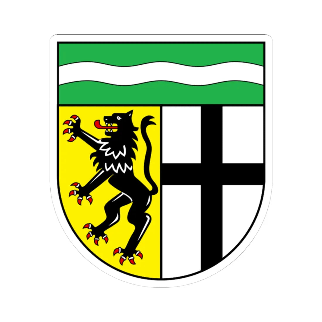 DEU Rhein-Erft-Kreis COA (Germany) (Coat of Arms) STICKER Vinyl Kiss-Cut Decal 3 Inch White - The Sticker Space