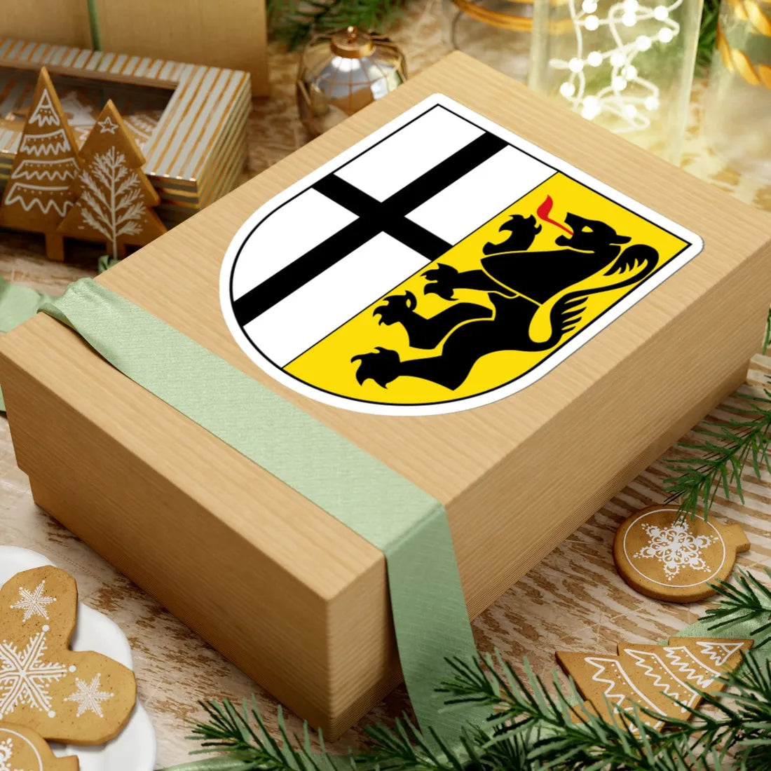 DEU Rhein-Kreis Neuss COA (Germany) (Coat of Arms) STICKER Vinyl Kiss-Cut Decal - The Sticker Space