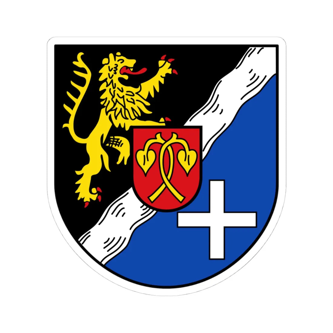 DEU Rhein-Pfalz-Kreis COA (Germany) (Coat of Arms) STICKER Vinyl Kiss-Cut Decal 4 Inch White - The Sticker Space