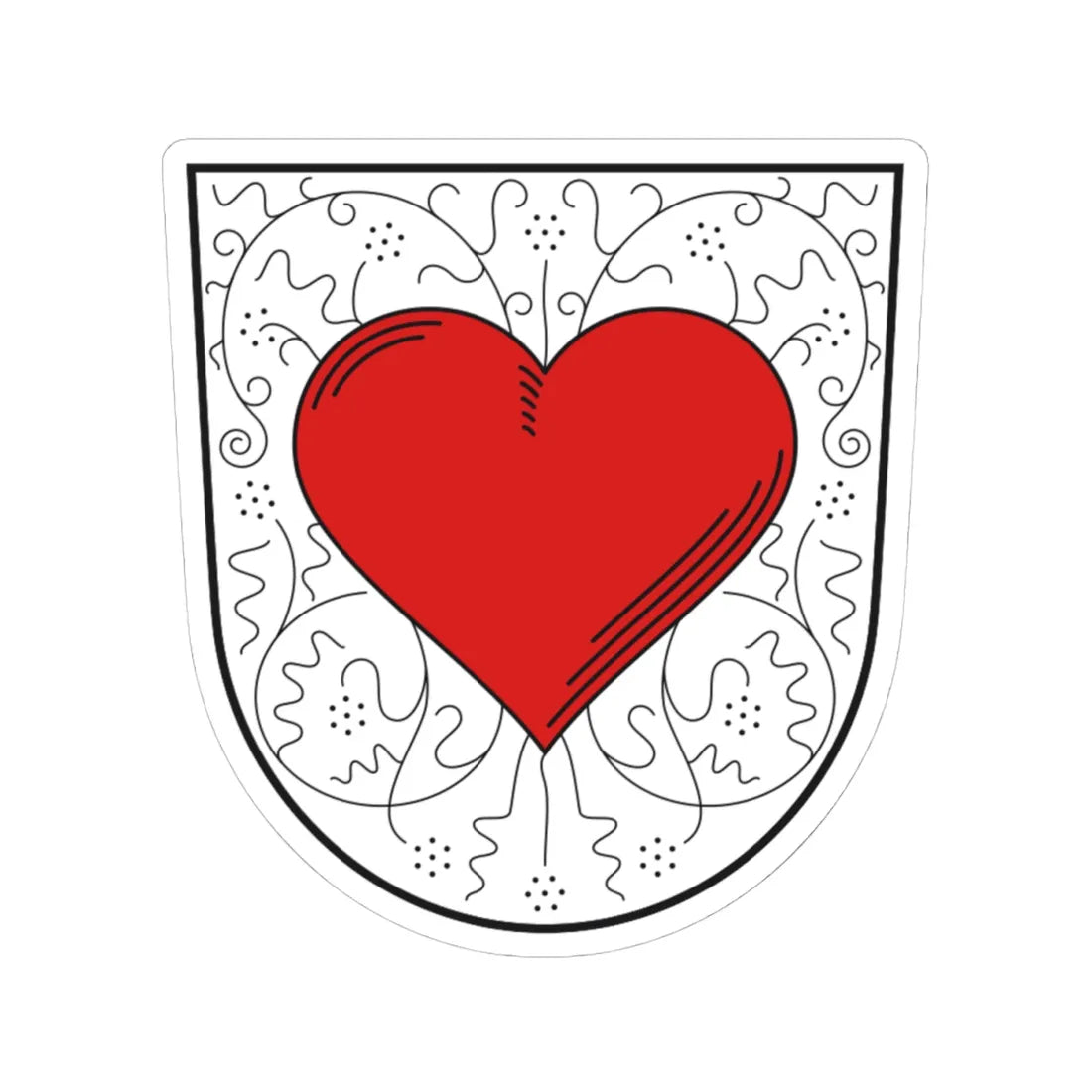 DEU Röhrnbach COA (Germany) (Coat of Arms) STICKER Vinyl Kiss-Cut Decal 4 Inch White - The Sticker Space