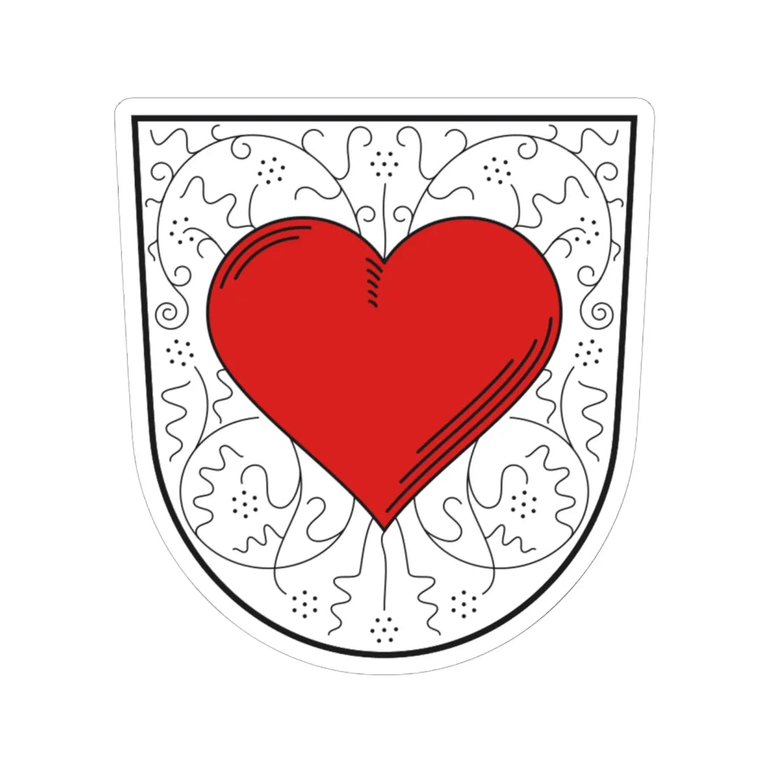DEU Röhrnbach COA (Germany) (Coat of Arms) STICKER Vinyl Kiss-Cut Decal 6 Inch White - The Sticker Space
