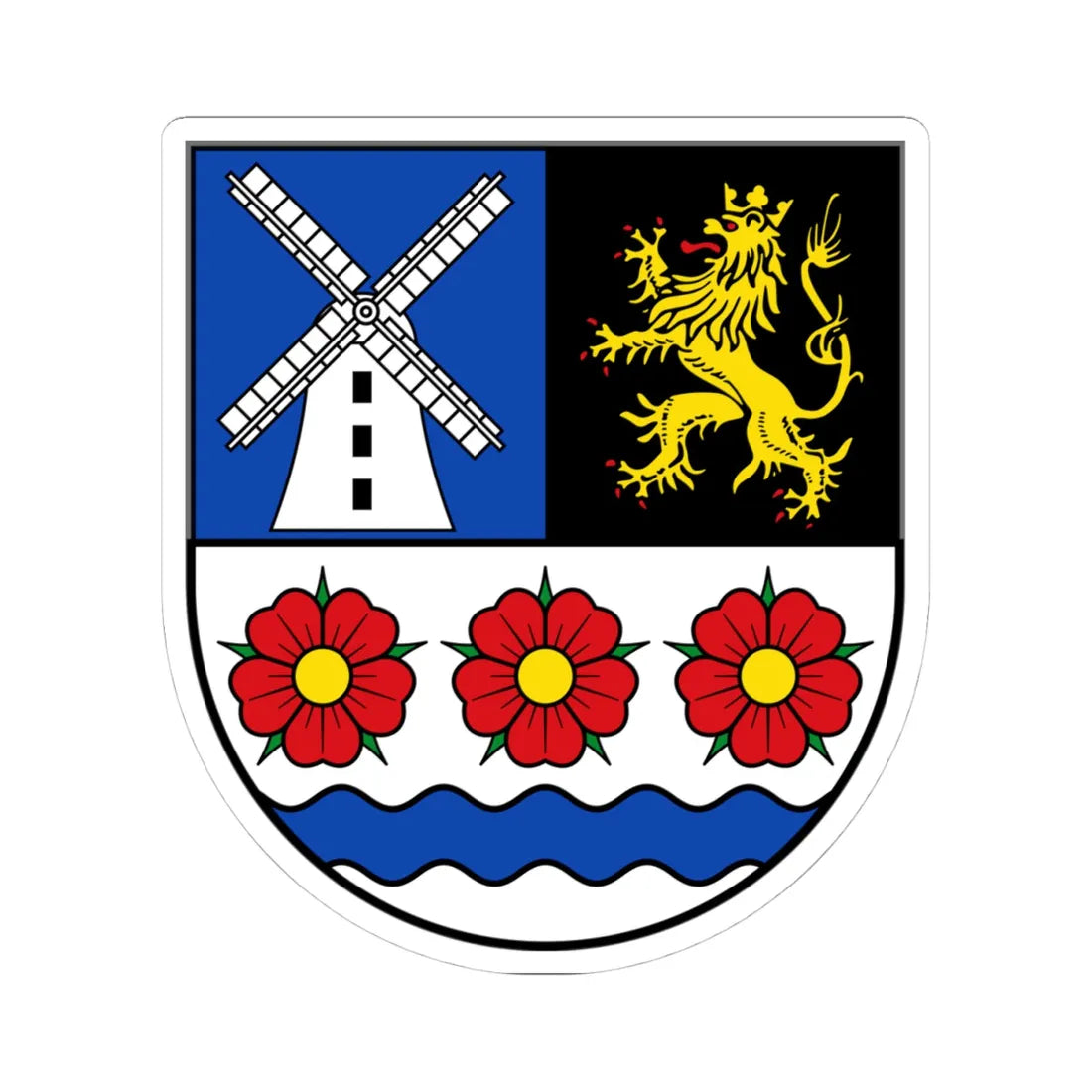 DEU Rosenbach Vogtl. COA (Germany) (Coat of Arms) STICKER Vinyl Kiss-Cut Decal 4 Inch White - The Sticker Space