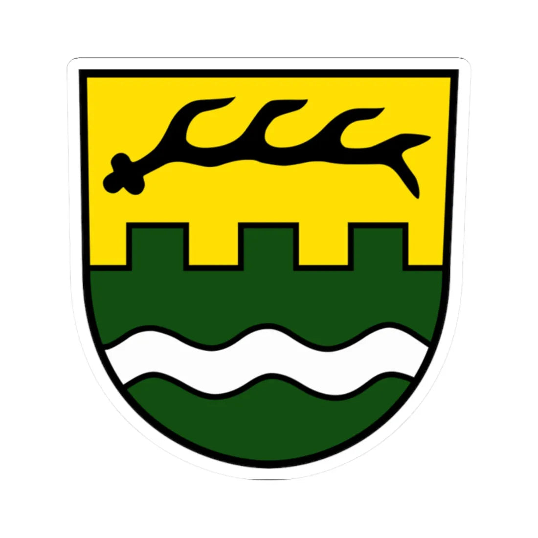DEU Rudersberg COA (Germany) (Coat of Arms) STICKER Vinyl Kiss-Cut Decal 2 Inch White - The Sticker Space