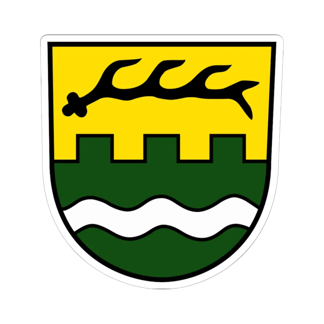 DEU Rudersberg COA (Germany) (Coat of Arms) STICKER Vinyl Kiss-Cut Decal 6 Inch White - The Sticker Space