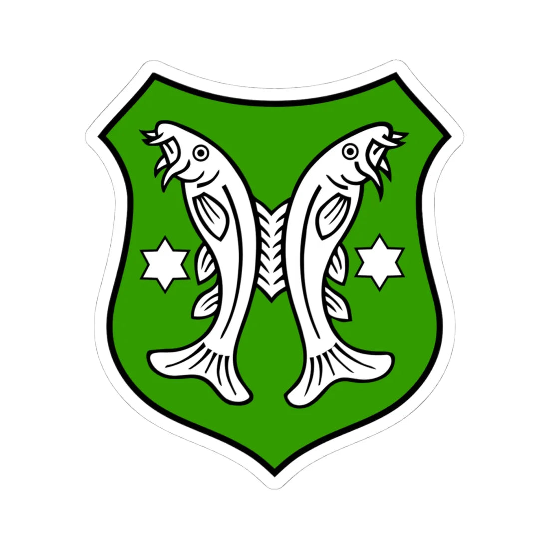 DEU Saalfeld COA (Germany) (Coat of Arms) STICKER Vinyl Kiss-Cut Decal 4 Inch White - The Sticker Space