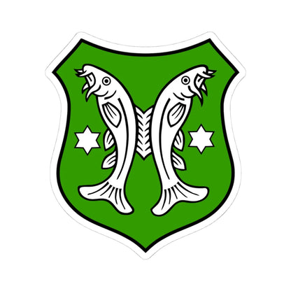 DEU Saalfeld COA (Germany) (Coat of Arms) STICKER Vinyl Kiss-Cut Decal 4 Inch White - The Sticker Space