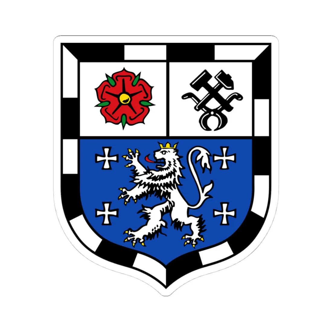 DEU Saarbruecken COA (Germany) (Coat of Arms) STICKER Vinyl Kiss-Cut Decal 4 Inch White - The Sticker Space
