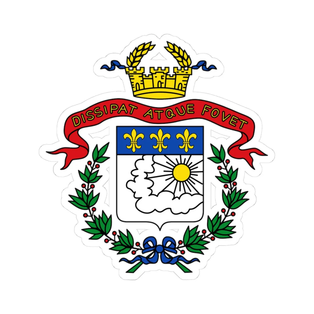 DEU Saarlouis COA (Germany) (Coat of Arms) STICKER Vinyl Kiss-Cut Decal 3 Inch White - The Sticker Space