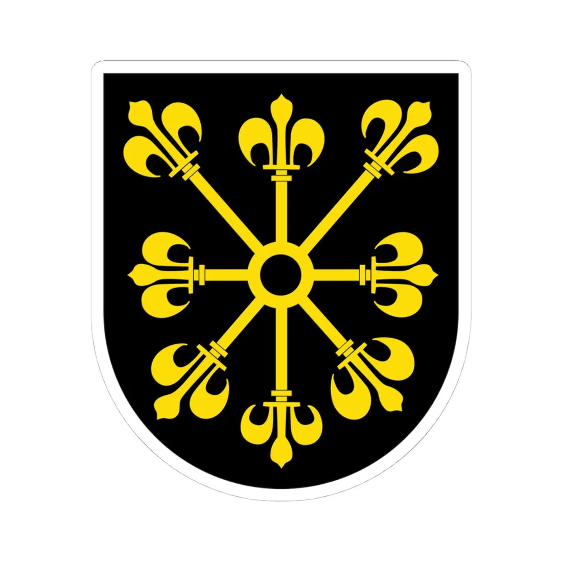 DEU Schiffweiler 1953 COA (Germany) (Coat of Arms) STICKER Vinyl Kiss-Cut Decal 4 Inch White - The Sticker Space