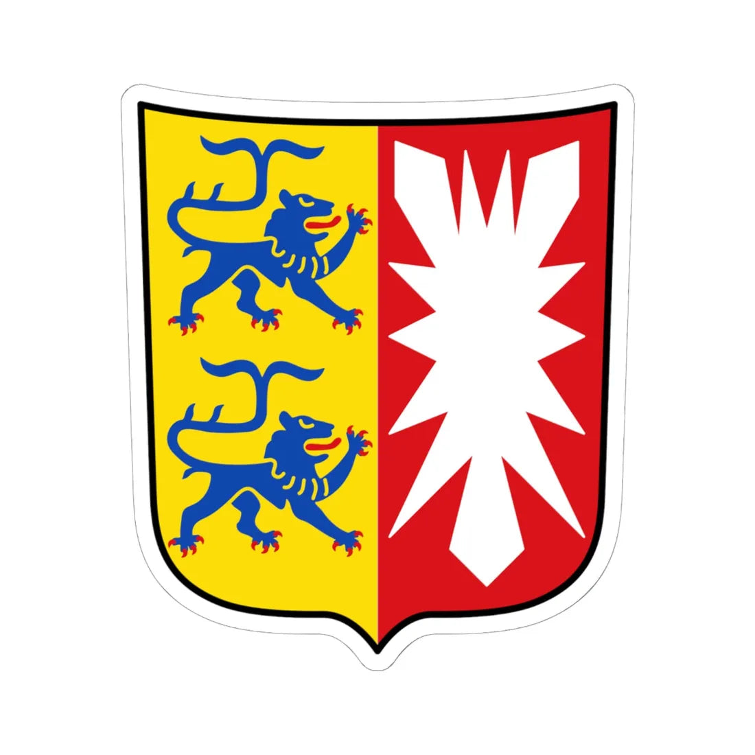 DEU Schleswig-Holstein COA (Germany) (Coat of Arms) STICKER Vinyl Kiss-Cut Decal 6 Inch White - The Sticker Space