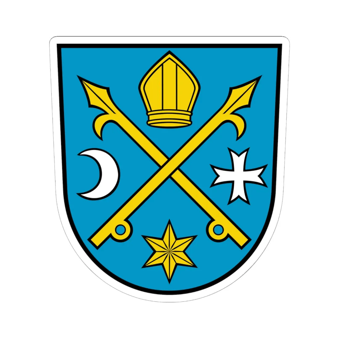 DEU Seelow COA (Germany) (Coat of Arms) STICKER Vinyl Kiss-Cut Decal 6 Inch White - The Sticker Space