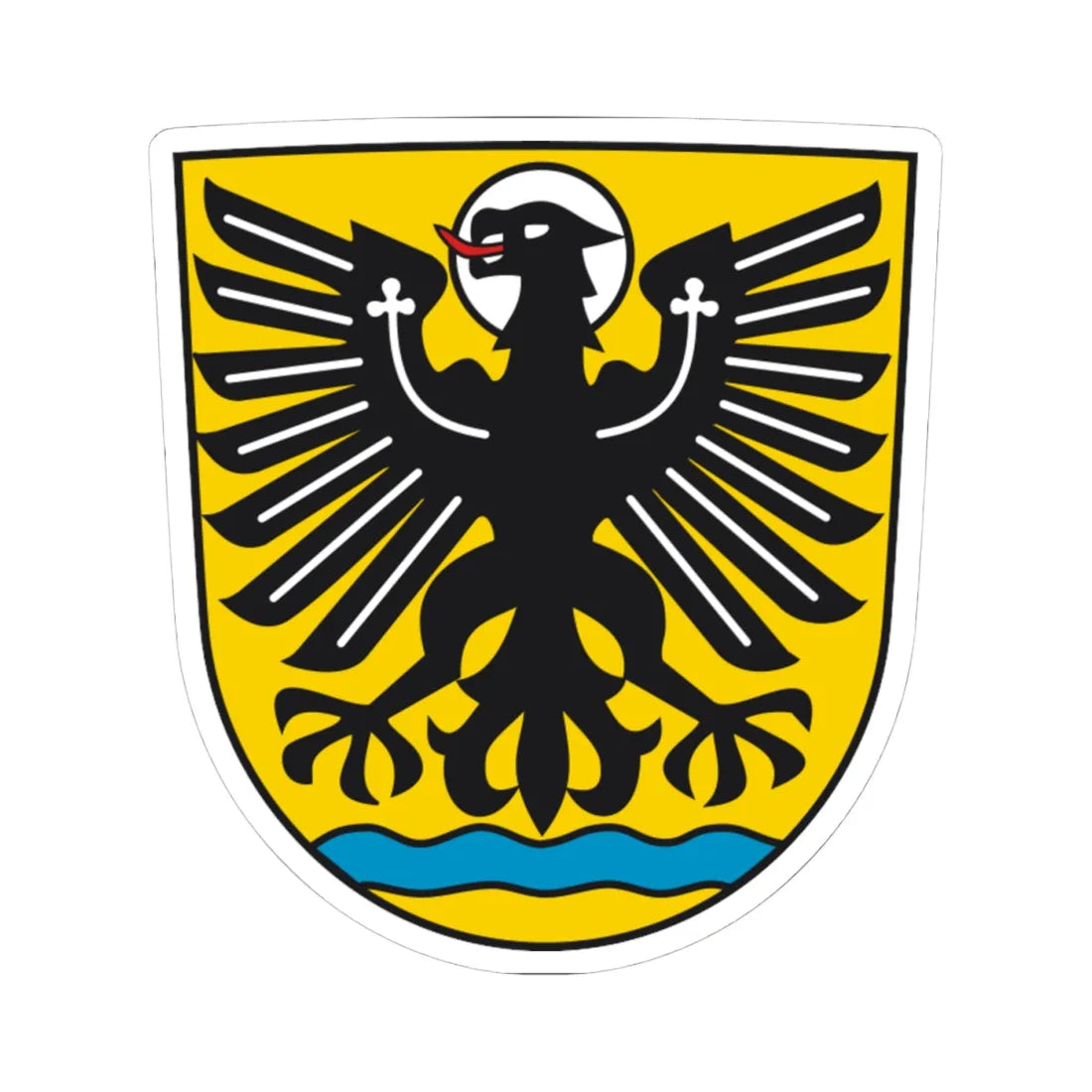 DEU Sennfeld COA (Germany) (Coat of Arms) STICKER Vinyl Kiss-Cut Decal 4 Inch White - The Sticker Space