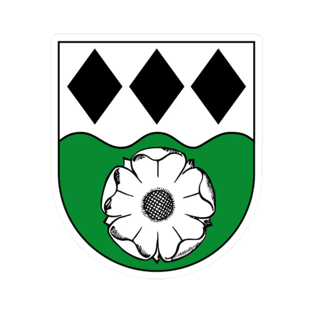 DEU Steinbach COA (Germany) (Coat of Arms) STICKER Vinyl Kiss-Cut Decal 2 Inch White - The Sticker Space