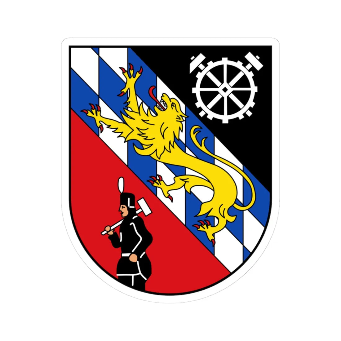 DEU St.Ingbert COA (Germany) (Coat of Arms) STICKER Vinyl Kiss-Cut Decal 3 Inch White - The Sticker Space