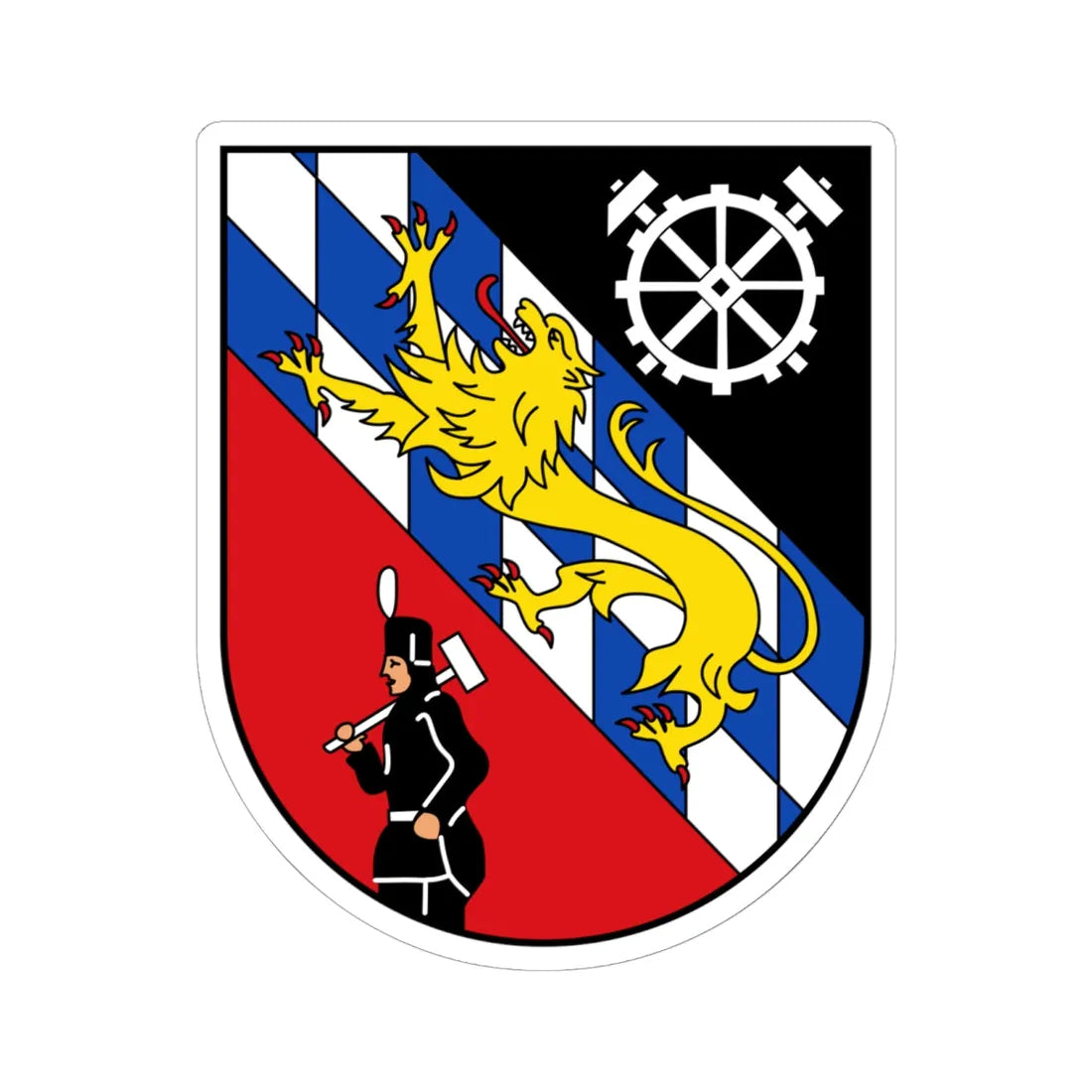 DEU St.Ingbert COA (Germany) (Coat of Arms) STICKER Vinyl Kiss-Cut Decal 6 Inch White - The Sticker Space