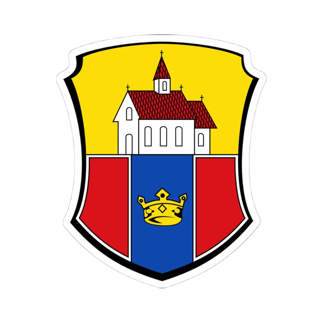 DEU Stollberg COA (Germany) (Coat of Arms) STICKER Vinyl Kiss-Cut Decal 4 Inch White - The Sticker Space