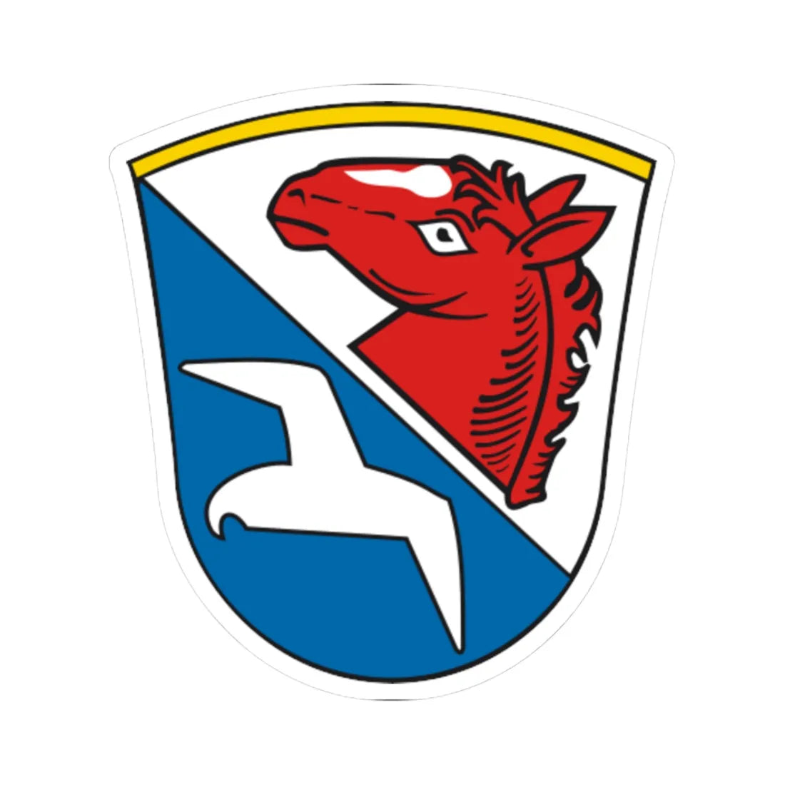 DEU Unterwössen COA (Germany) (Coat of Arms) STICKER Vinyl Kiss-Cut Decal 3 Inch White - The Sticker Space