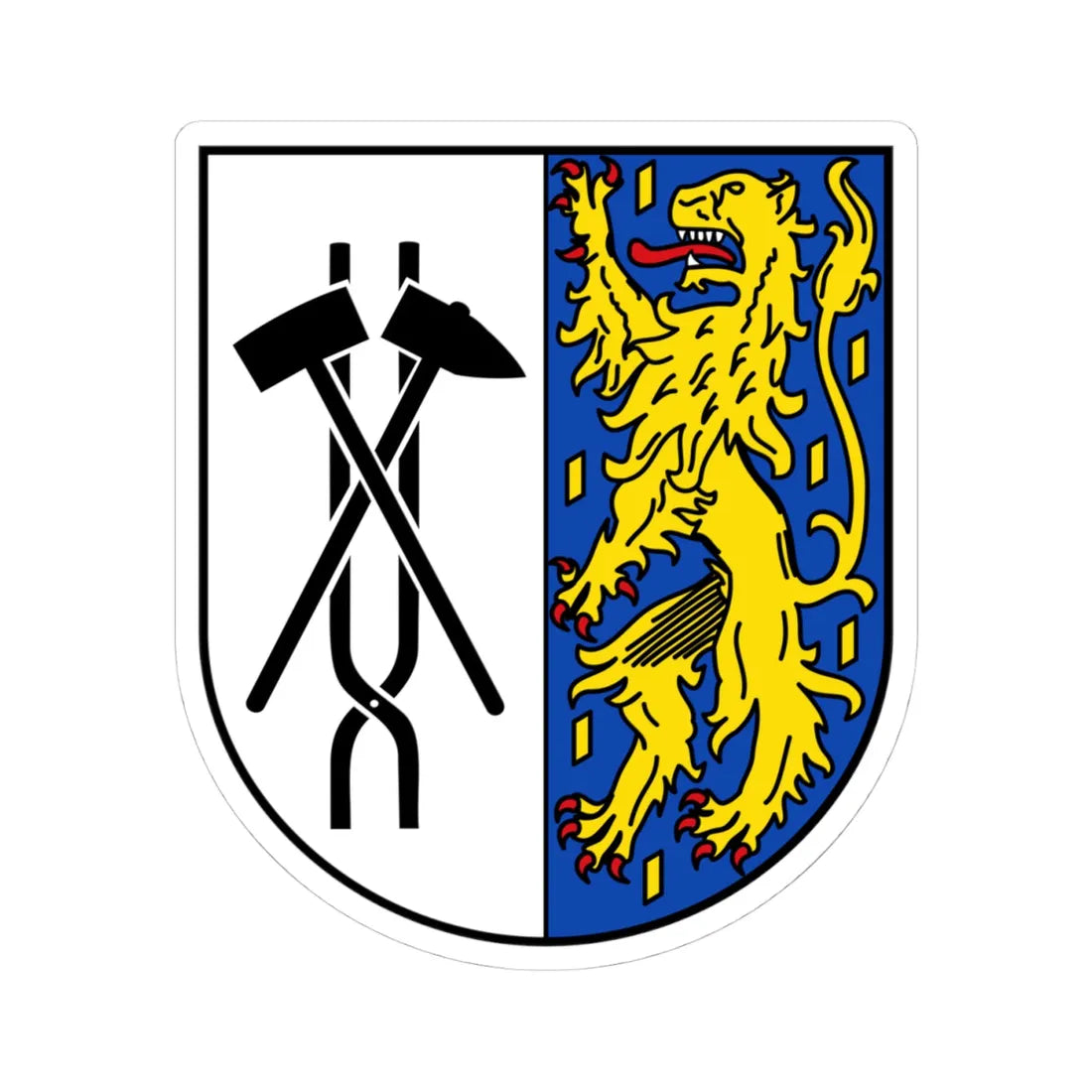 DEU Voelklingen COA (Germany) (Coat of Arms) STICKER Vinyl Kiss-Cut Decal 4 Inch White - The Sticker Space