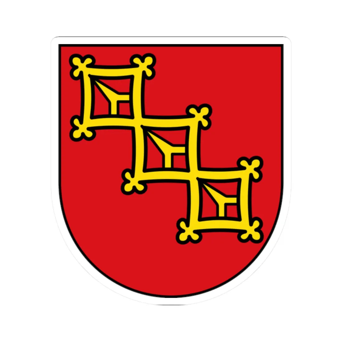 DEU Wasenbach COA (Germany) (Coat of Arms) STICKER Vinyl Kiss-Cut Decal 2 Inch White - The Sticker Space