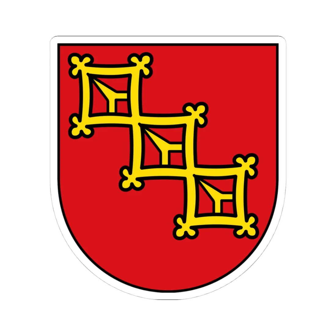 DEU Wasenbach COA (Germany) (Coat of Arms) STICKER Vinyl Kiss-Cut Decal 4 Inch White - The Sticker Space