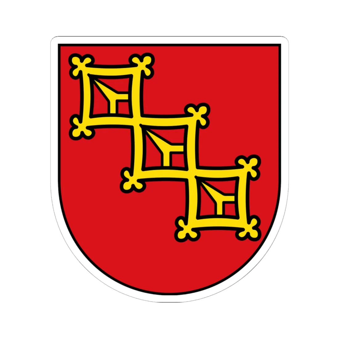 DEU Wasenbach COA (Germany) (Coat of Arms) STICKER Vinyl Kiss-Cut Decal 6 Inch White - The Sticker Space