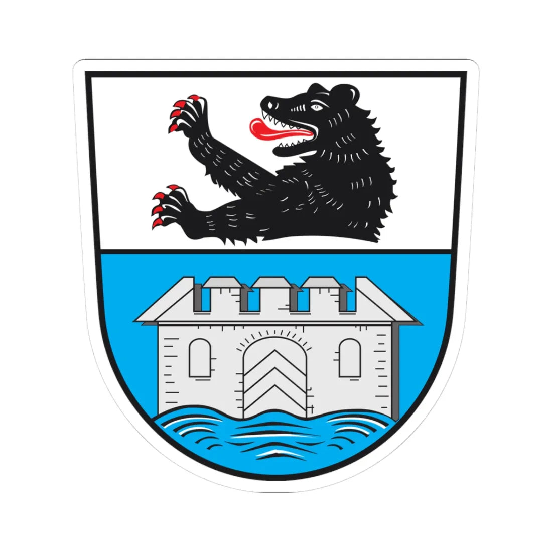 DEU Wasserburg Bodensee COA (Germany) (Coat of Arms) STICKER Vinyl Kiss-Cut Decal 3 Inch White - The Sticker Space