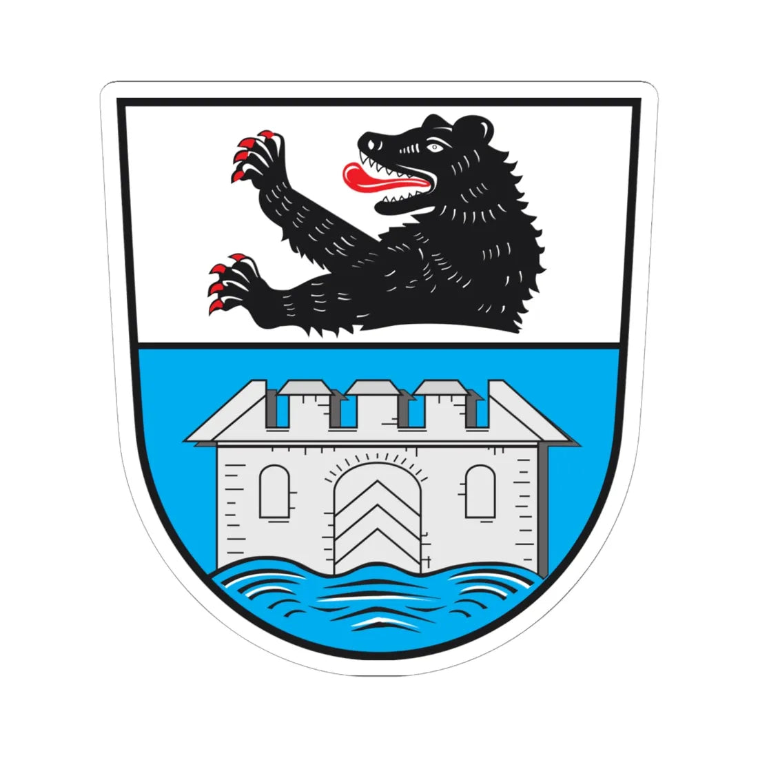 DEU Wasserburg Bodensee COA (Germany) (Coat of Arms) STICKER Vinyl Kiss-Cut Decal 6 Inch White - The Sticker Space