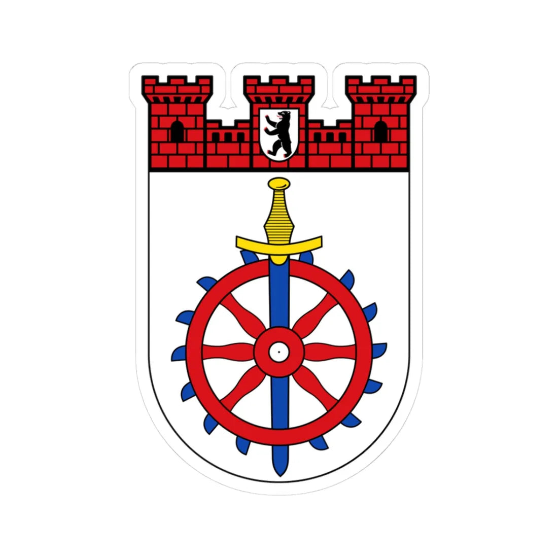 DEU Weißensee district COA (Germany) (Coat of Arms) STICKER Vinyl Kiss-Cut Decal 3 Inch White - The Sticker Space