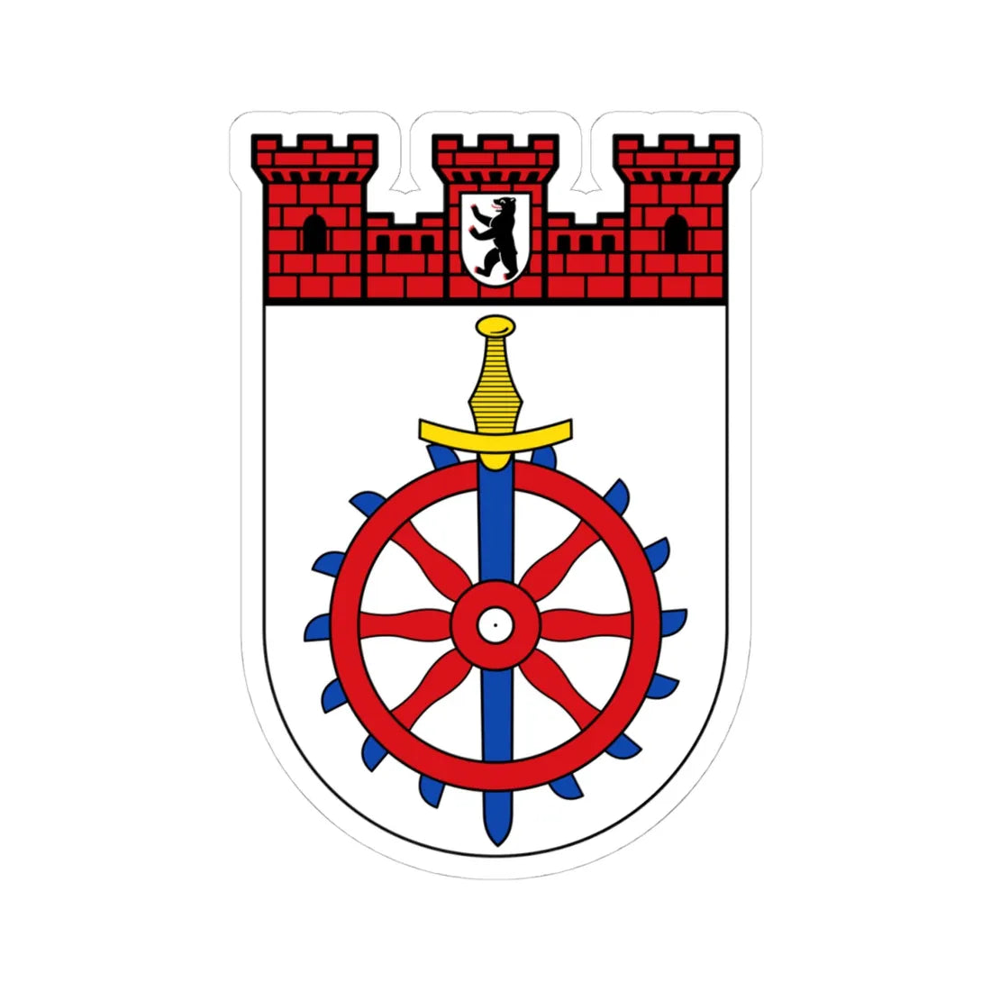 DEU Weißensee district COA (Germany) (Coat of Arms) STICKER Vinyl Kiss-Cut Decal 4 Inch White - The Sticker Space
