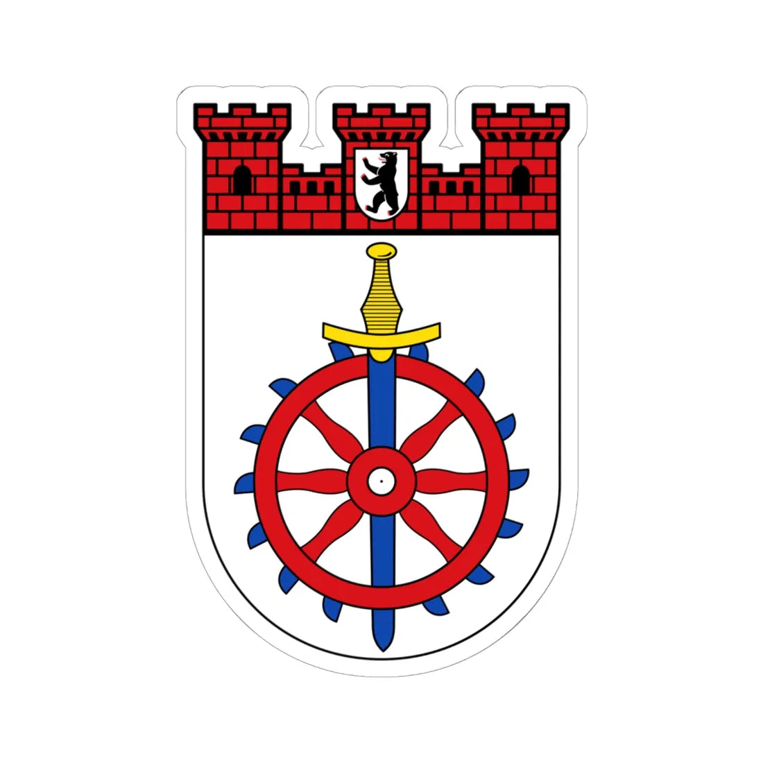 DEU Weißensee district COA (Germany) (Coat of Arms) STICKER Vinyl Kiss-Cut Decal 6 Inch White - The Sticker Space