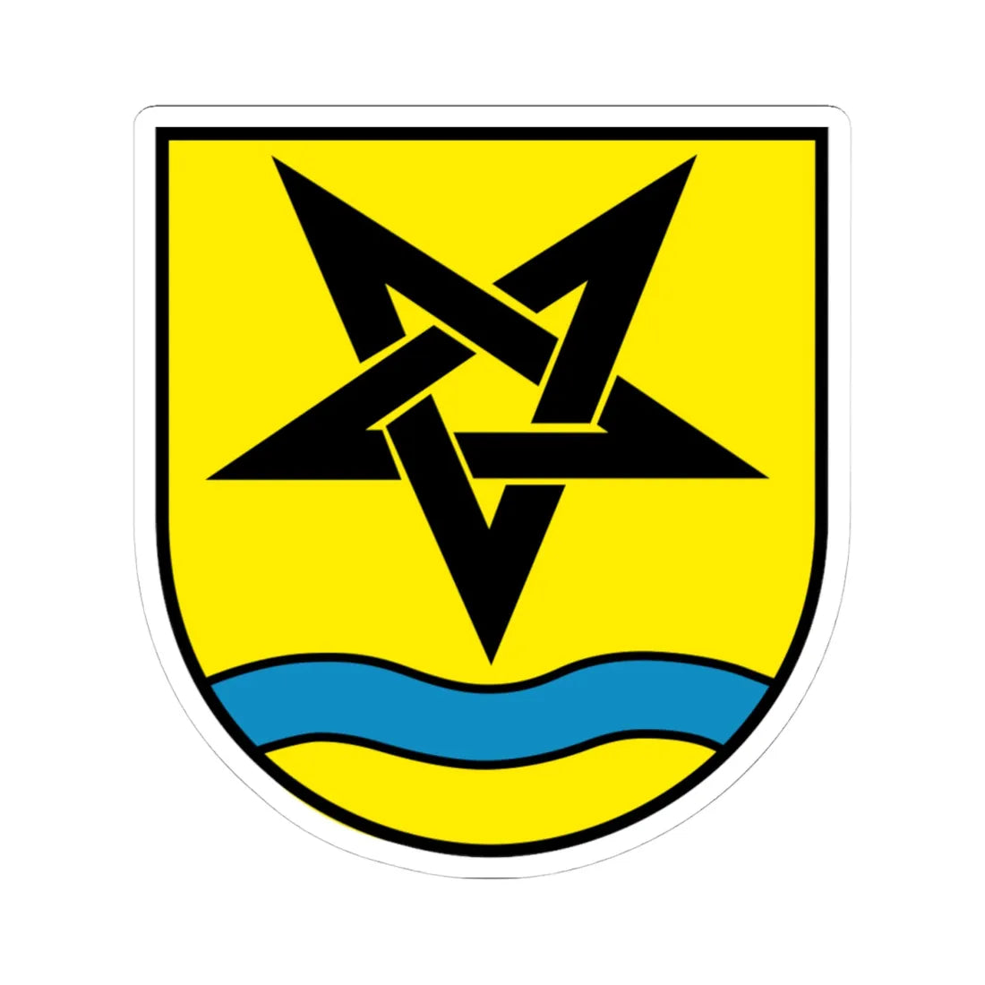 DEU Weiler-Rems COA (Germany) (Coat of Arms) STICKER Vinyl Kiss-Cut Decal 4 Inch White - The Sticker Space