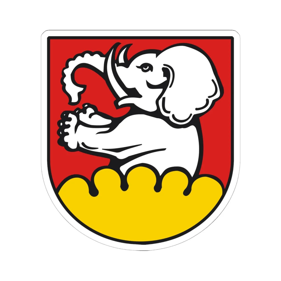 DEU Wiesensteig COA (Germany) (Coat of Arms) STICKER Vinyl Kiss-Cut Decal 6 Inch White - The Sticker Space