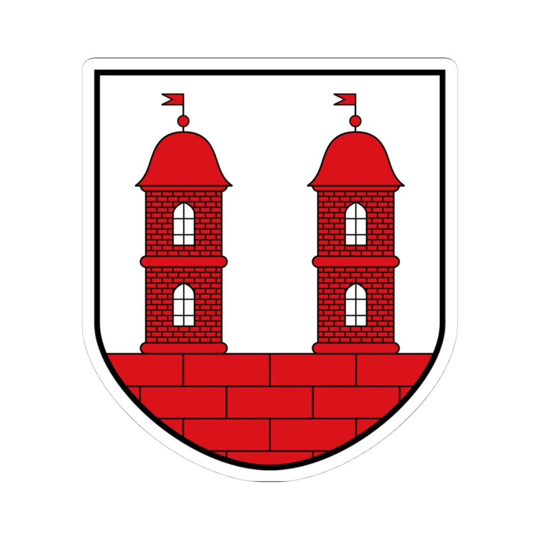 DEU Wilsdruff COA (Germany) (Coat of Arms) STICKER Vinyl Kiss-Cut Decal 4 Inch White - The Sticker Space