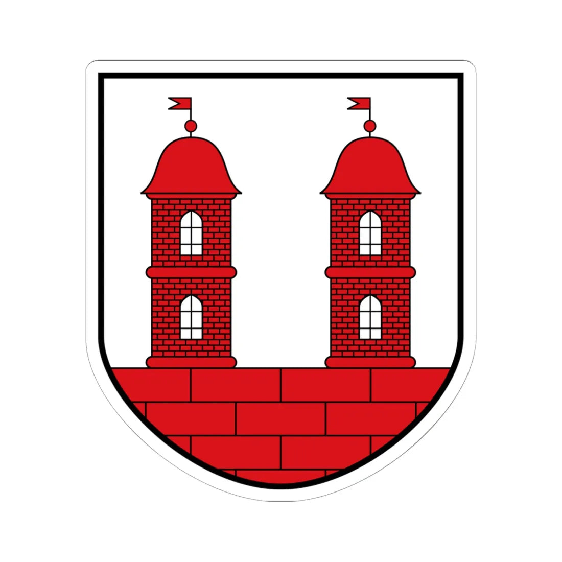 DEU Wilsdruff COA (Germany) (Coat of Arms) STICKER Vinyl Kiss-Cut Decal 6 Inch White - The Sticker Space
