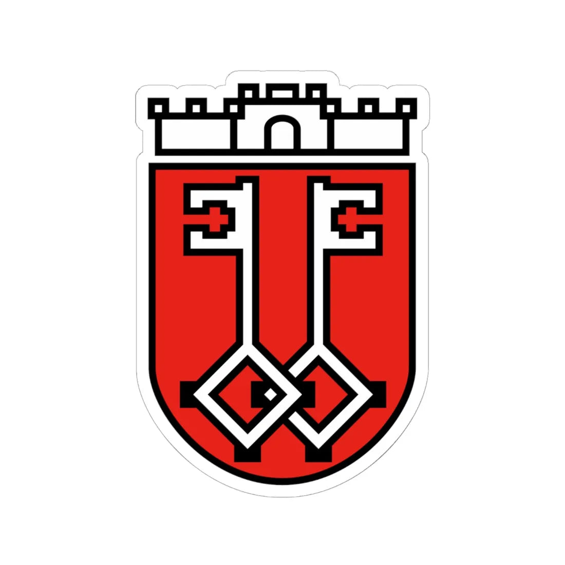 DEU Wittlich COA (Germany) (Coat of Arms) STICKER Vinyl Kiss-Cut Decal 6 Inch White - The Sticker Space
