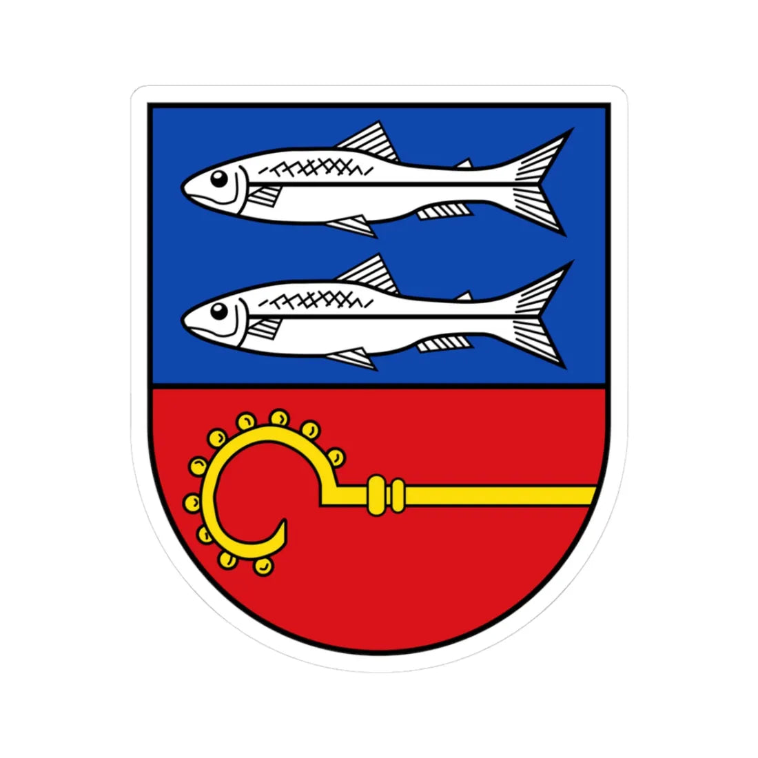DEU Zarrentin am Schaalsee COA (Germany) (Coat of Arms) STICKER Vinyl Kiss-Cut Decal 3 Inch White - The Sticker Space