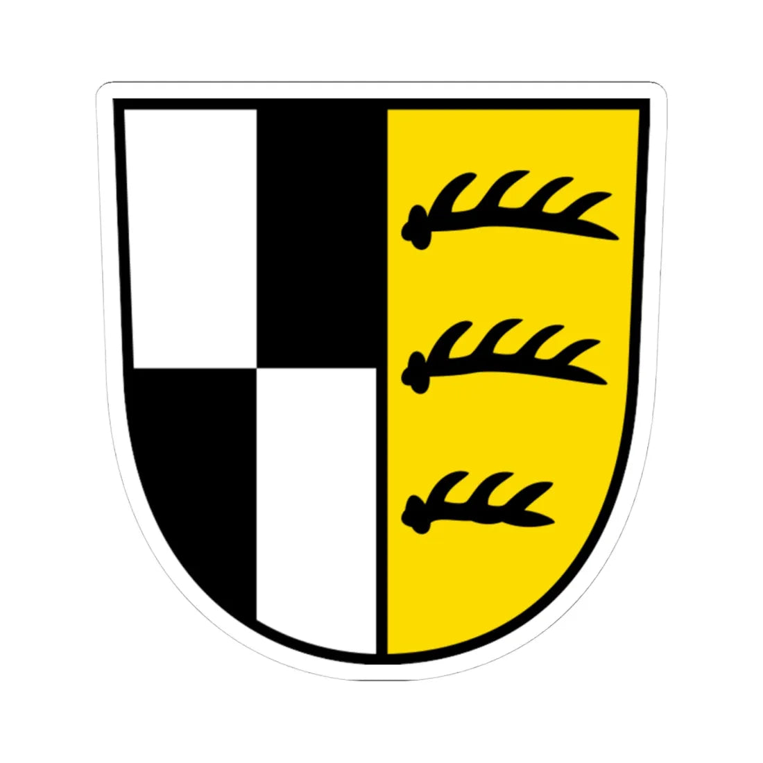 DEU Zollernalbkreis COA (Germany) (Coat of Arms) STICKER Vinyl Kiss-Cut Decal - The Sticker Space