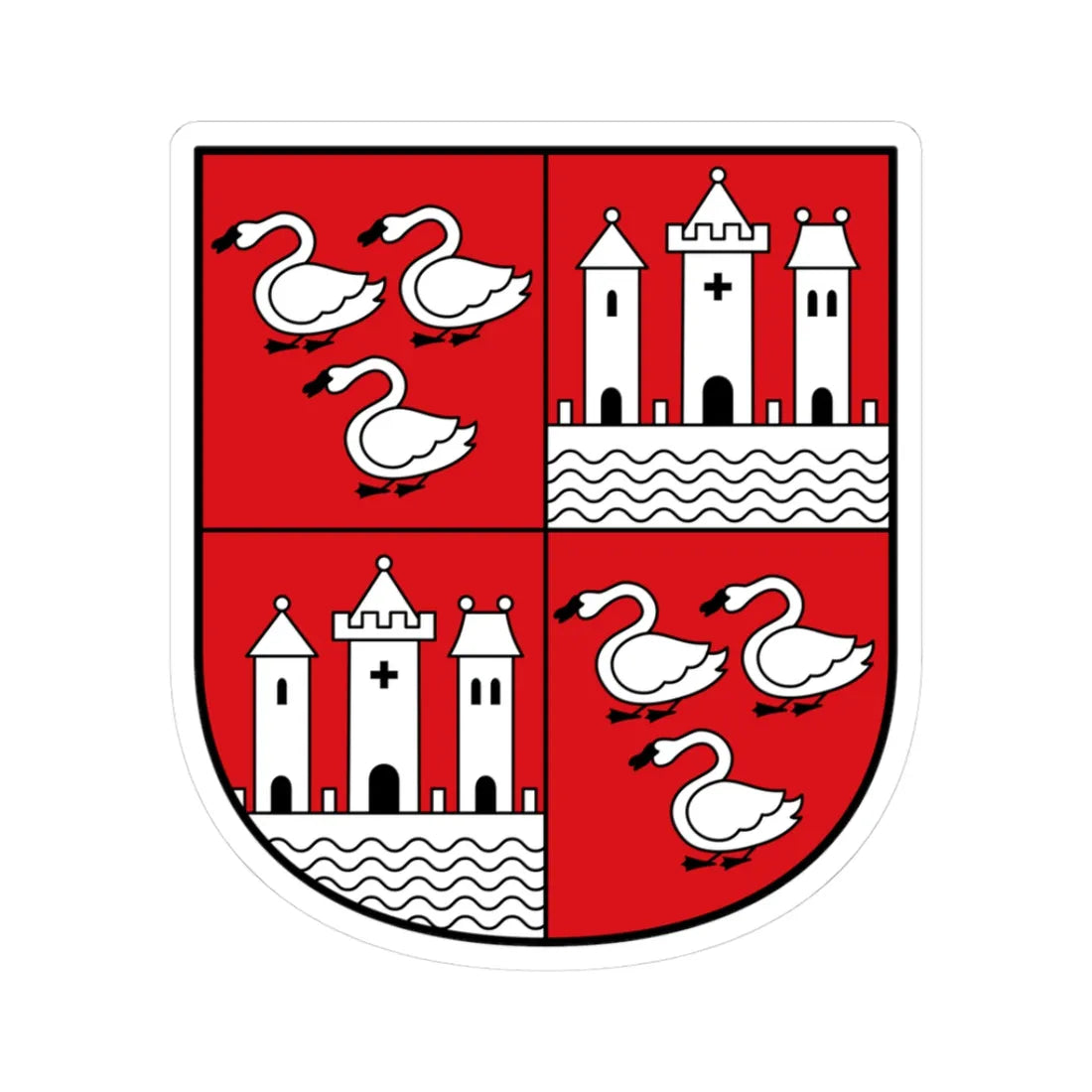 DEU Zwickau COA (Germany) (Coat of Arms) STICKER Vinyl Kiss-Cut Decal 3 Inch White - The Sticker Space