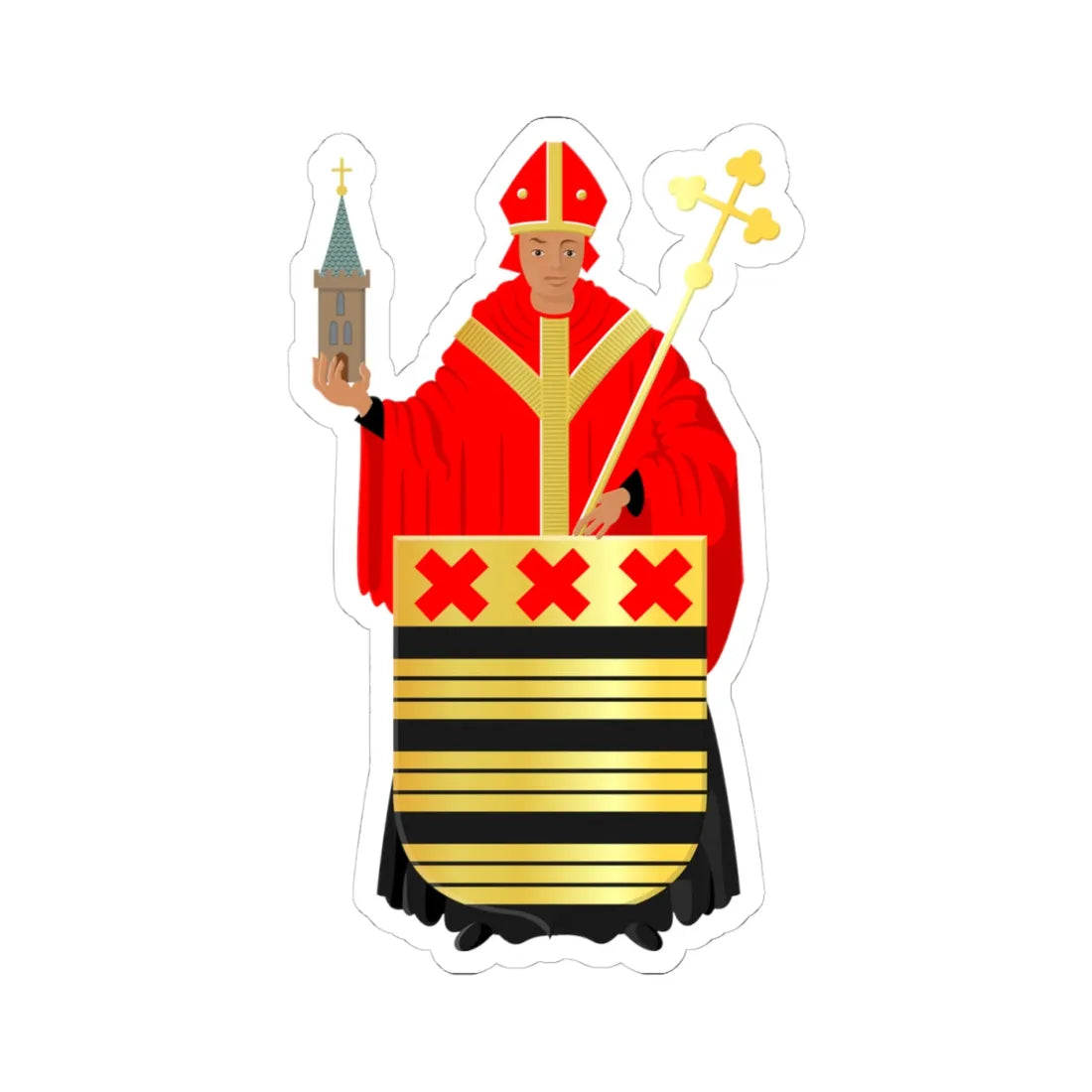 Deurne wapen (Netherlands) (Coat of Arms) STICKER Vinyl Kiss-Cut Decal 4 Inch White - The Sticker Space